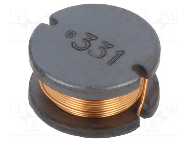 Power Inductor (SMD), 330 µH, 520 mA, Unshielded, 850 mA, SDR1006 Series, 9.8mm x 9.8mm x 5.8mm