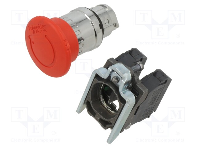 Switch: emergency stop; 22mm; Stabl.pos: 2; NC + NO; red; none; IP66