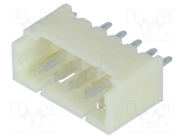 Socket; wire-board; male; 1.25mm; PIN: 5; THT; 125V; 1A; tinned