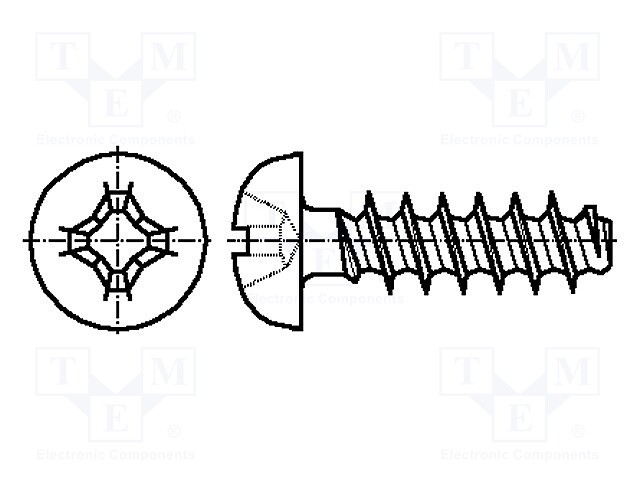 Screw; 4x18; Head: button; Phillips; PH2; A2 stainless steel