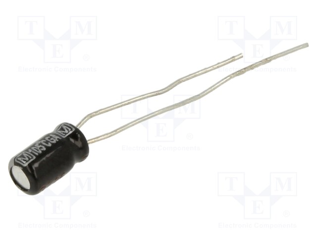 Capacitor: electrolytic; THT; 4.7uF; 50VDC; Ø4x7mm; Pitch: 2.5mm