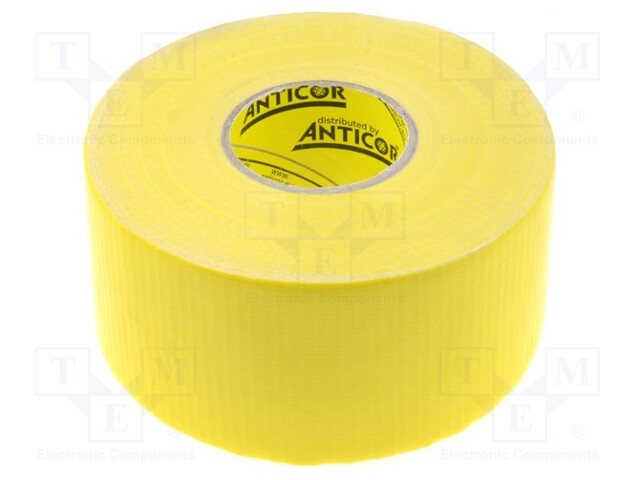 Tape: duct; W: 48mm; L: 25m; D: 0.25mm; yellow; natural rubber; 15%