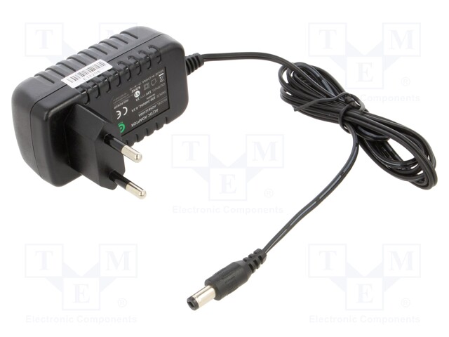 Power supply: switched-mode; volatage source; 12VDC; 1A; 12W