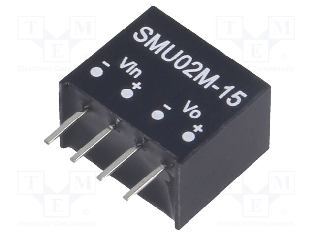 Converter: DC/DC; 2W; Uin: 10.8÷13.2V; Uout: 15VDC; Iout: 27÷133mA