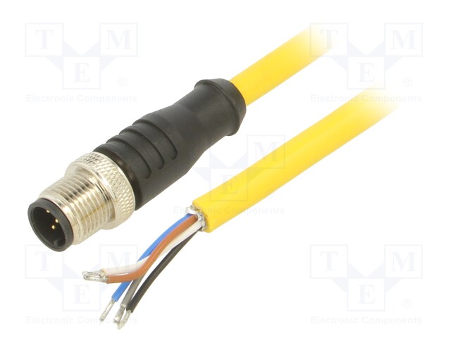 Connection lead; M12; PIN: 5; straight; 5m; plug; 250VAC; 4A; PVC