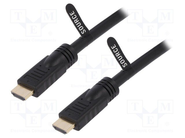 Cable; HDMI 1.4; HDMI plug,both sides; 20m; black