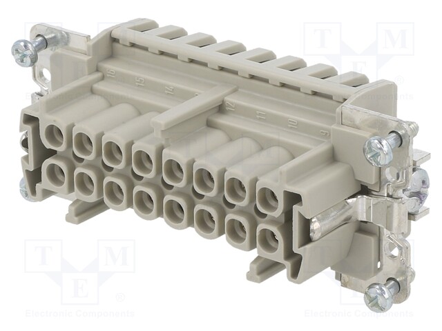 Connector: rectangular; female; EPIC H-BE; PIN: 16; 16+PE; 16A; 500V