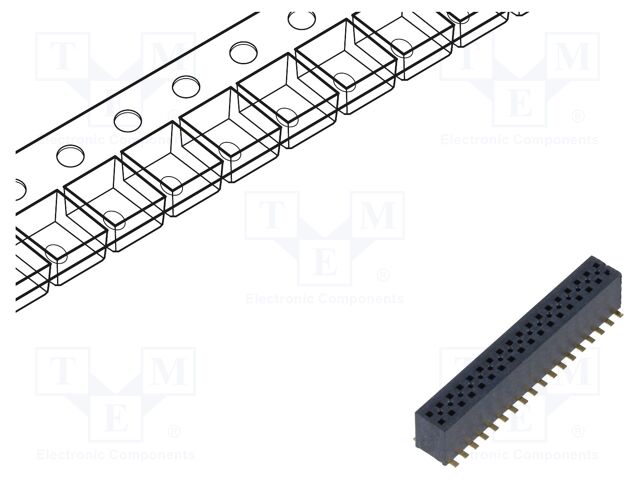 Connector: pin strips; male; PIN: 36; 1.27mm; gold-plated; SMT