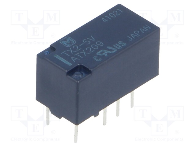 Relay: electromagnetic; DPDT; Ucoil: 5VDC; 2A/30VDC; max.220VDC