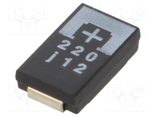 Capacitor: tantalum-polymer; 220uF; 6.3VDC; TPE; SMD; ±20%; 2000h