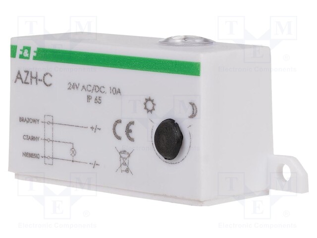 Twilight switch; wall mount; 24VAC; 24VDC; SPST-NO; IP65; 10A