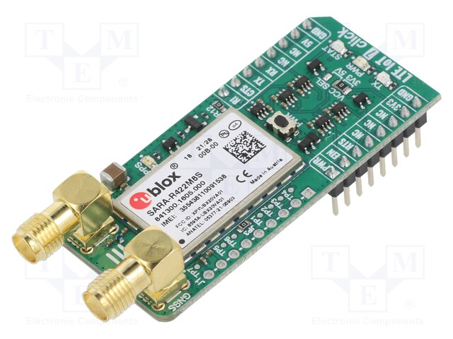 Click board; LTE; GPIO,UART,USB; SARA-R422M8S,TPS7A7002