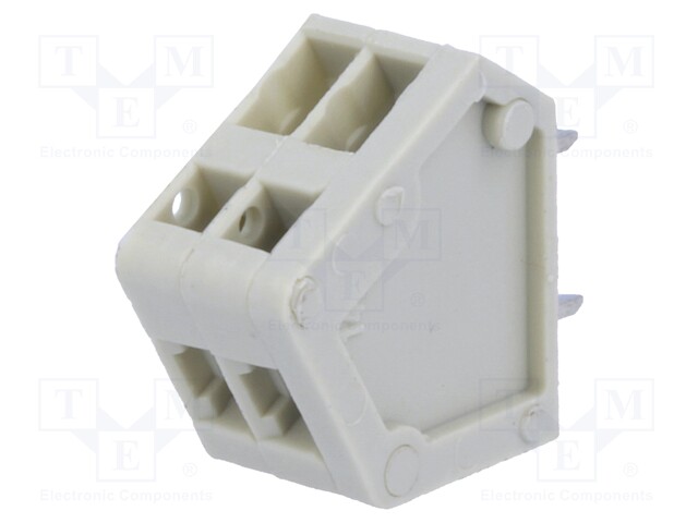 PCB terminal block; angled 45°; 2.5mm; ways: 2; on PCBs; 0.5mm2
