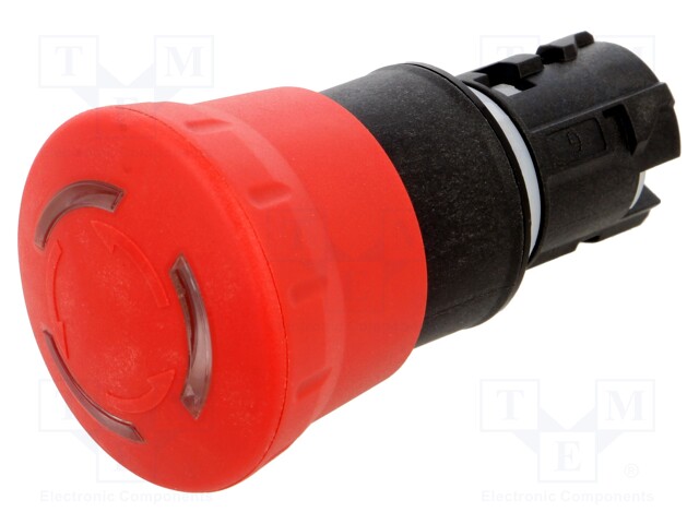 Switch: emergency stop; Stabl.pos: 2; 22mm; red; Pos: 2; -25÷70°C