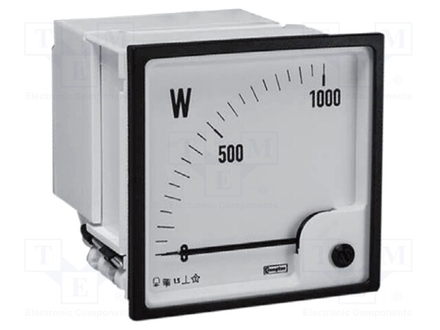 Meter: panel; analogue; 0÷800kW; Iin: 1A; Class: 1,5; 50÷60Hz; panel