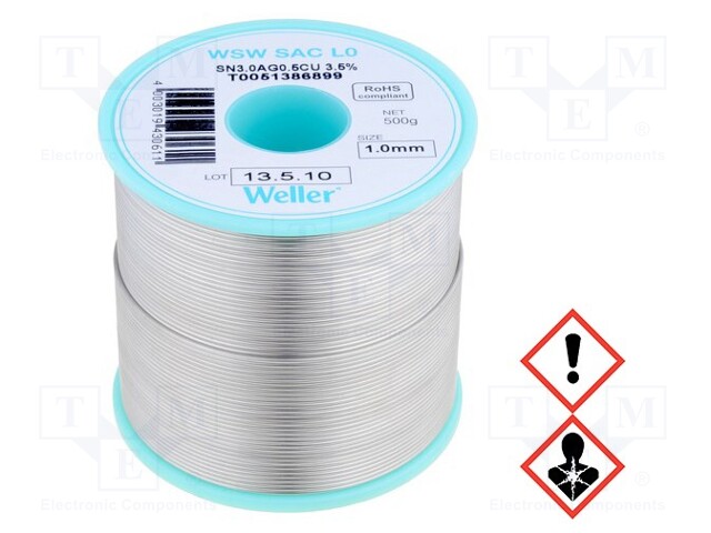 Soldering wire; Sn96,5Ag3,0Cu0,5; 1mm; 500g; lead free; 217÷221°C