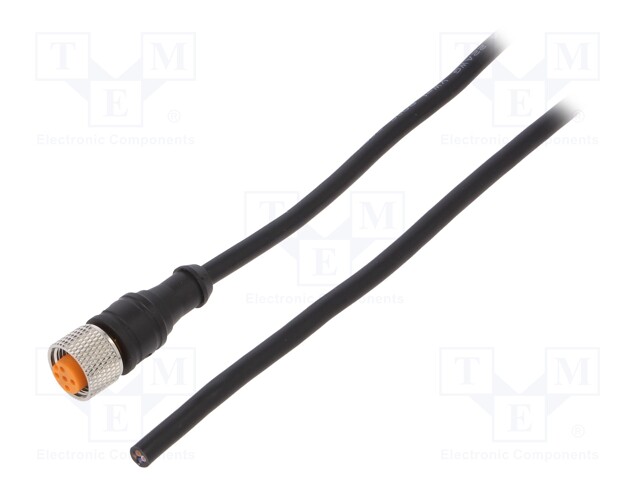 Connection lead; M12; PIN: 4; straight; 5m; plug; 250VAC; 4A; IP67