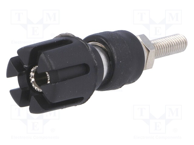 Socket; 4mm banana; 30A; 60VDC; 59mm; black; nickel plated; 30mΩ