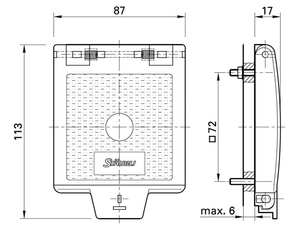 Black,grey; Mount.elem: dust cover