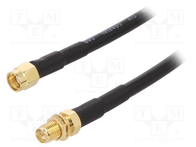 Cable; 50Ω; 2m; SMA socket,SMA plug,reverse; black