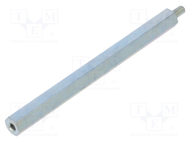 Screwed spacer sleeve; Int.thread: M3; 70mm; Ext.thread: M3; steel