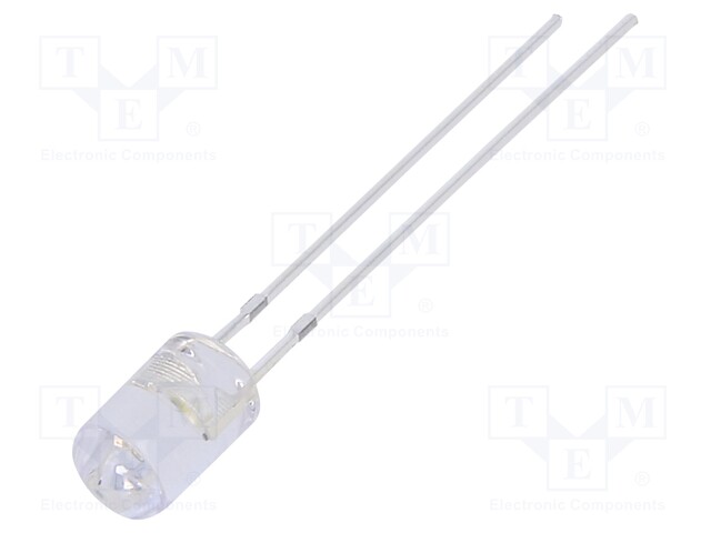 LED; 5mm; white cold; 1120÷1560mcd; 100°; 15mA; 12÷15V; Front: flat