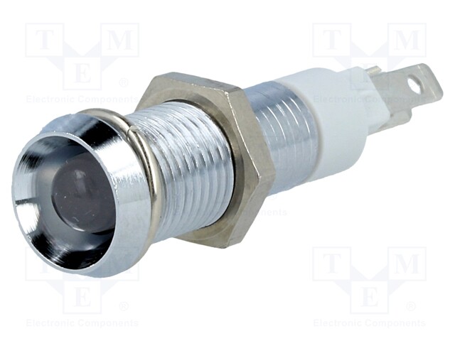 Indicator: LED; recessed; 24÷28VDC; Cutout: Ø8.2mm; IP40; metal