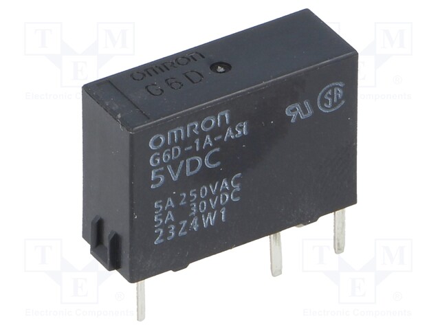 Relay: electromagnetic; SPST-NO; Ucoil: 5VDC; 5A/250VAC; 5A/30VDC