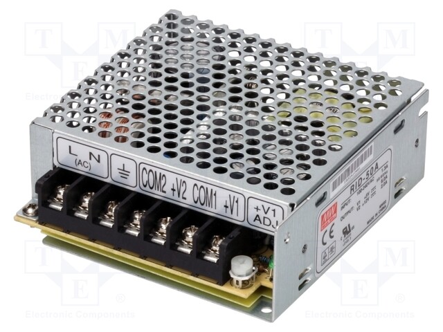Power supply: switched-mode; modular; 54W; 5VDC; 99x97x36mm; 12VDC