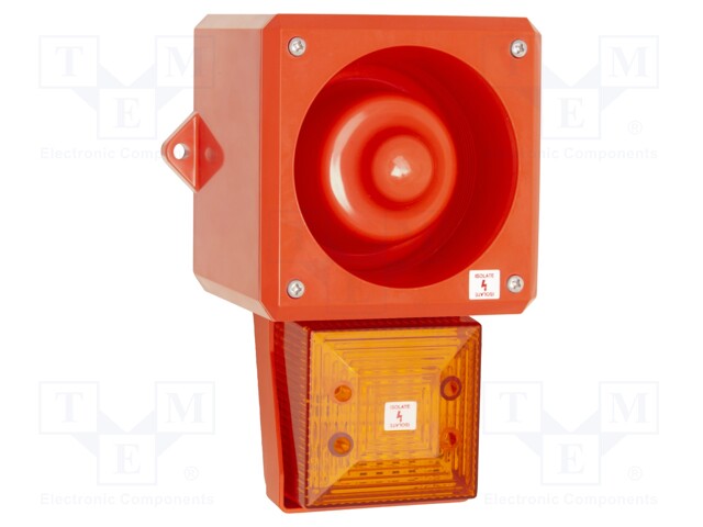 Signaller: lighting-sound; 48VDC; siren,flashing light; LED; IP66