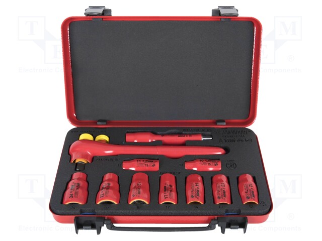 Wrenches set; insulated,hex socket,socket spanner; 11pcs.