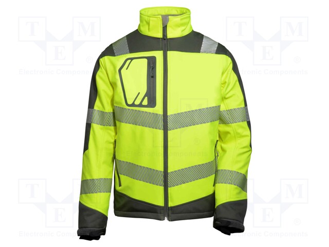 Softshell jacket; Size: XXXL; fluorescent yellow-grey; warning