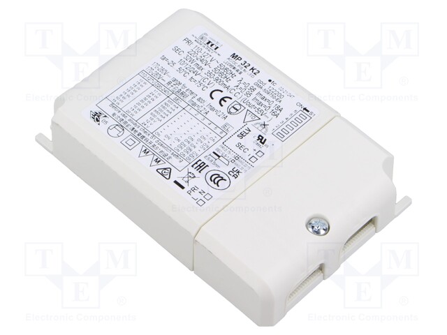 Power supply: switched-mode; LED; 2÷47VDC; 350mA÷1.05A; IP20; MP