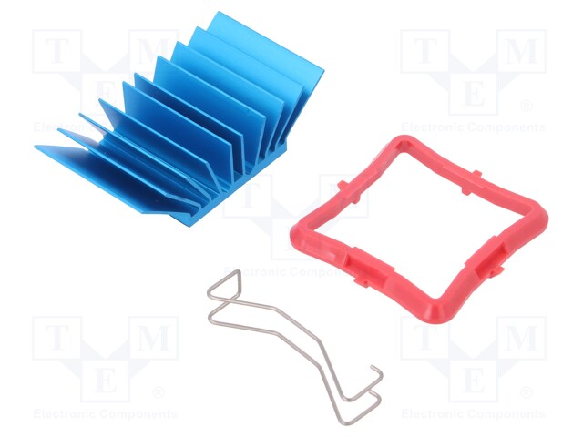 Heatsink: extruded; grilled; blue; L: 27mm; W: 27mm; H: 12.5mm