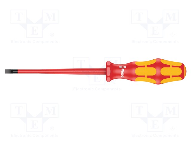 Screwdriver; insulated,slim; slot; 5,5x1,0mm; Blade length: 125mm