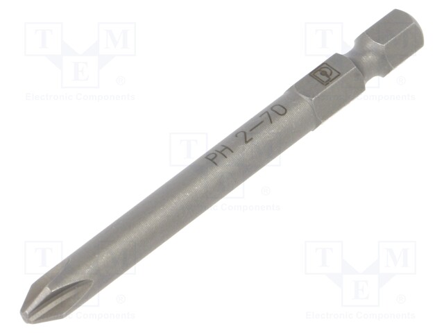 Screwdriver bit; Phillips; PH2; Overall len: 70mm