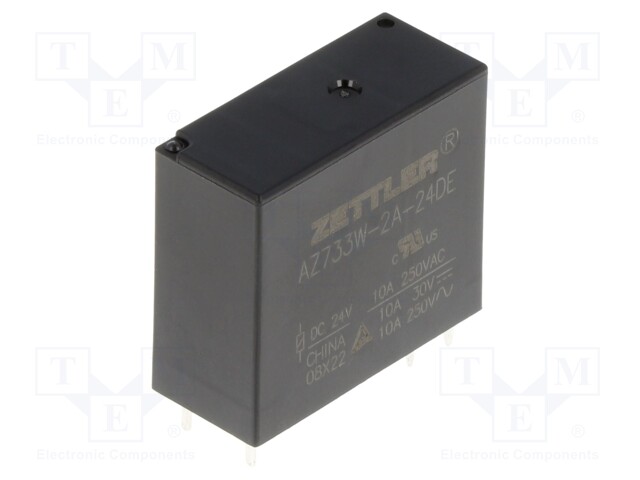 Relay: electromagnetic; DPST-NO; Ucoil: 24VDC; 12A/277VAC; 12A