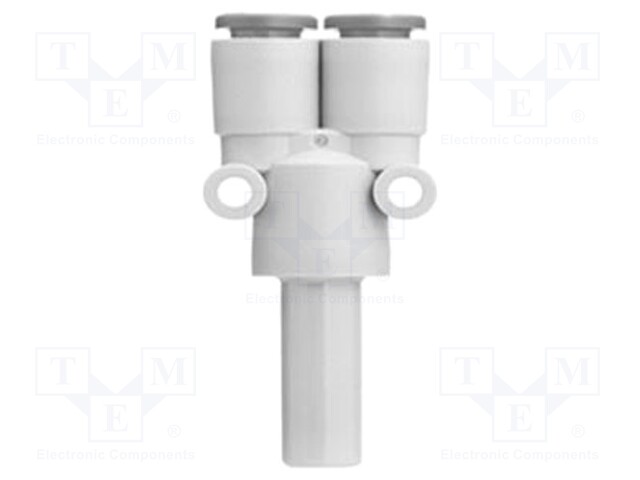 Tee fitting; reductive,plug-in; -1÷10bar; Mat: polypropylene