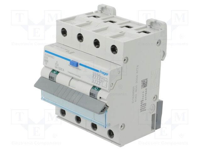 RCBO breaker; Inom: 16A; Ires: 30mA; Max surge current: 250A; DIN