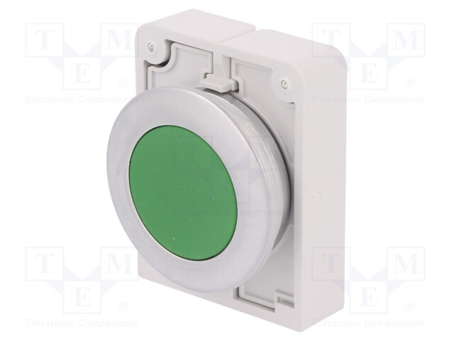 Switch: push-button; Stabl.pos: 2; 30mm; green; none; IP67; Pos: 2