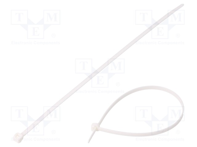 Cable tie; L: 200mm; W: 3.4mm; polyamide; 135N; white; Ømax: 50mm