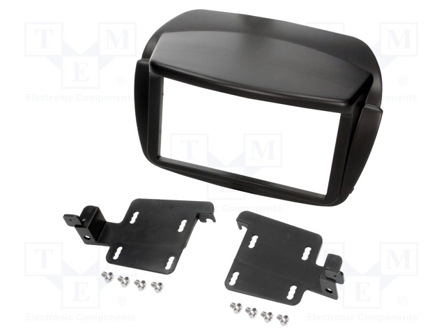 Radio mounting frame; Fiat,Opel; 2 DIN; black