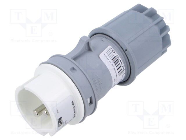 Connector: AC supply; plug; male; 16A; IEC 60309; IP44; PIN: 2; 42VDC