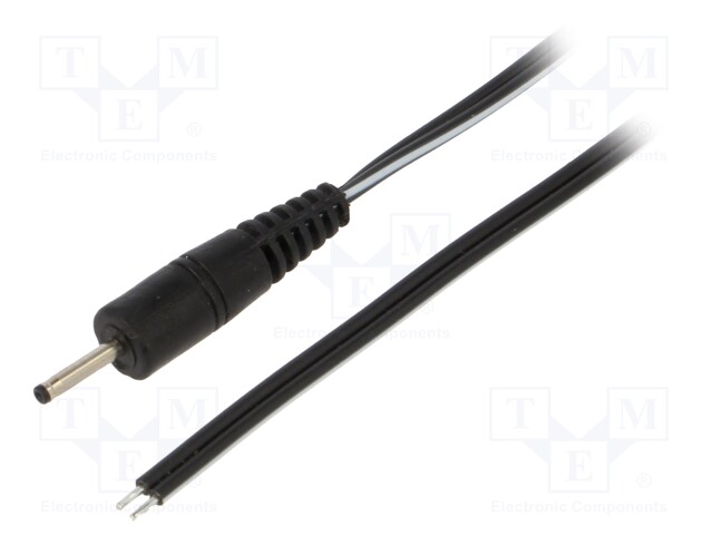 Cable; wires,DC 0,7/2,35 plug; straight; 0.5mm2; black; 1.5m