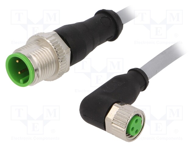 Connection lead; PIN: 3; 2m; plug; 60VAC; 4A; -30÷80°C; IP67; 60VDC