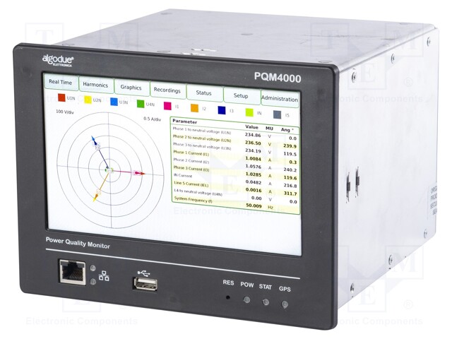 Power quality analyser; True RMS; In.imp: 6MΩ; 191x143x190mm
