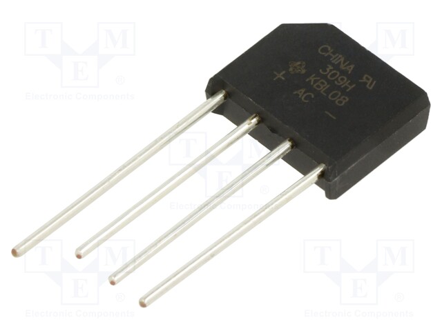 Single-phase bridge rectifier; Urmax: 800V; If: 4A; Ifsm: 200A; KBL