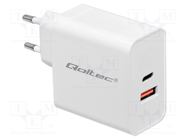 Power supply: switched-mode; plug,charger; 5VDC,; 3A; 63W; white