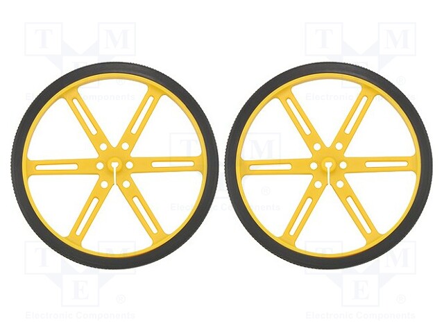 Wheel; yellow; Shaft: D spring; Pcs: 2; push-in; Ø: 90mm; W: 10mm