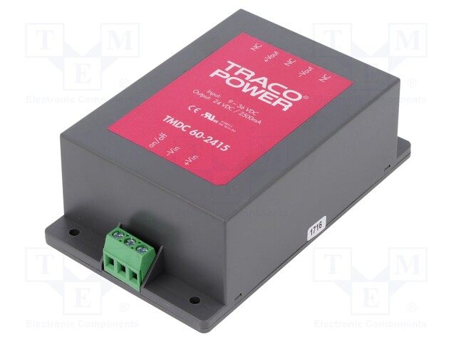 Converter: DC/DC; 60W; Uin: 9÷36V; Uout: 24VDC; Iout: 2500mA; 300g